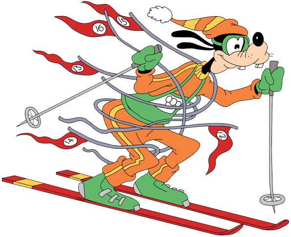 Minnie Mouse Mickey Mouse Clip Art - Donald Duck På Ski (596x486), Png Download
