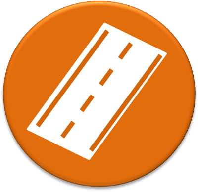 Construction Road Project Icon - Road Icon Png Circle (406x393), Png Download