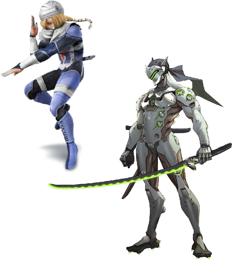 Genji X Sheik - Sheik Amiibo (super Smash Bros) For Nintendo Wii U (906x986), Png Download