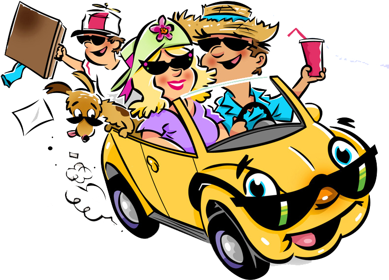 Famcar - Going On Vacation Cartoon (800x590), Png Download