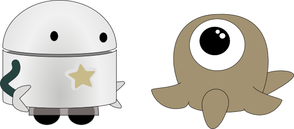 The Robot Is Shiny Silver-grey, - Alien Alien (600x264), Png Download