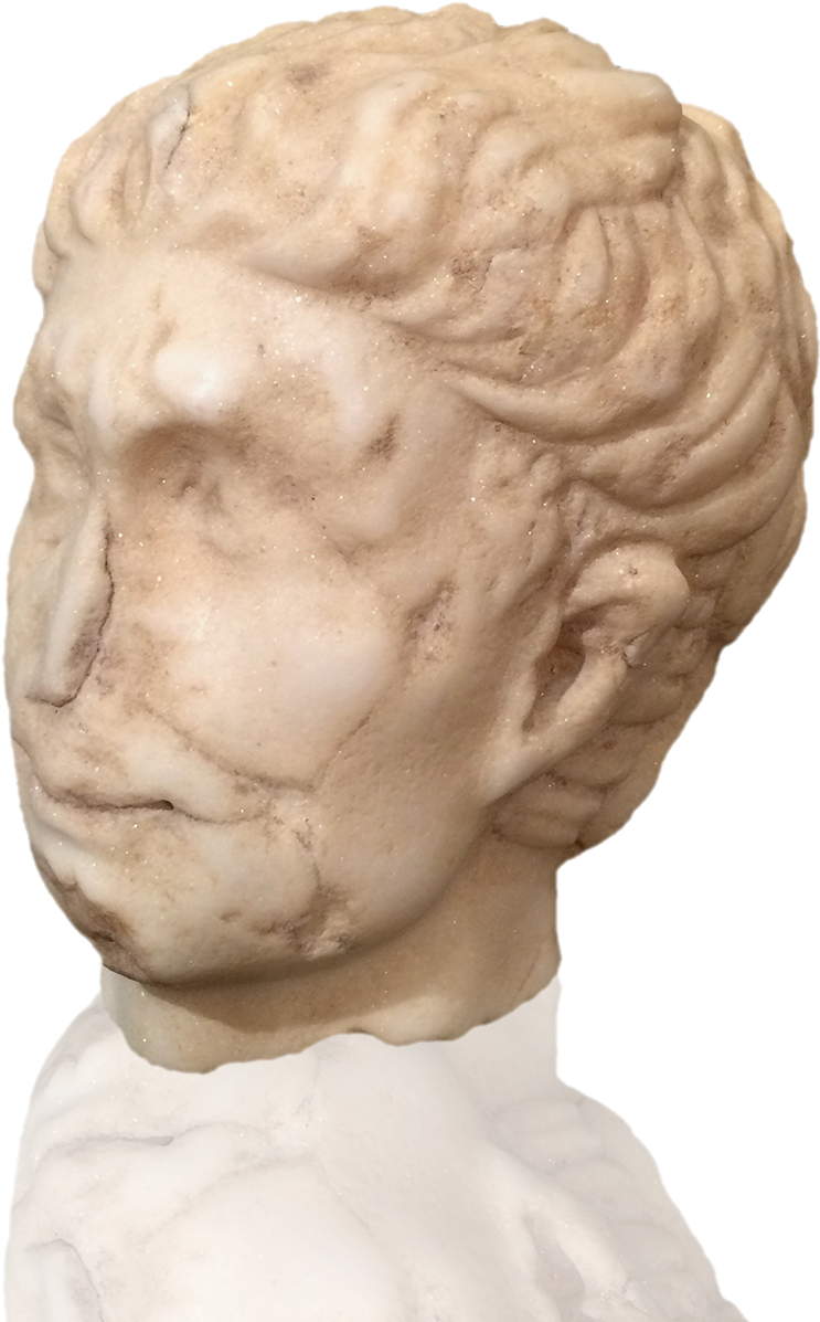 Carved Marble Roman Head - Bust (1400x1400), Png Download