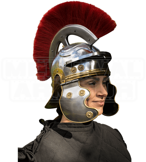 Roman Trooper Helmet With Red Plume - Helmet (550x550), Png Download