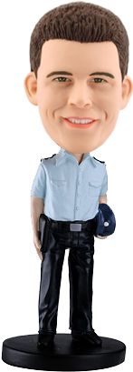 Custom Bobble Head Policeman - Policeman Bobblehead (400x458), Png Download