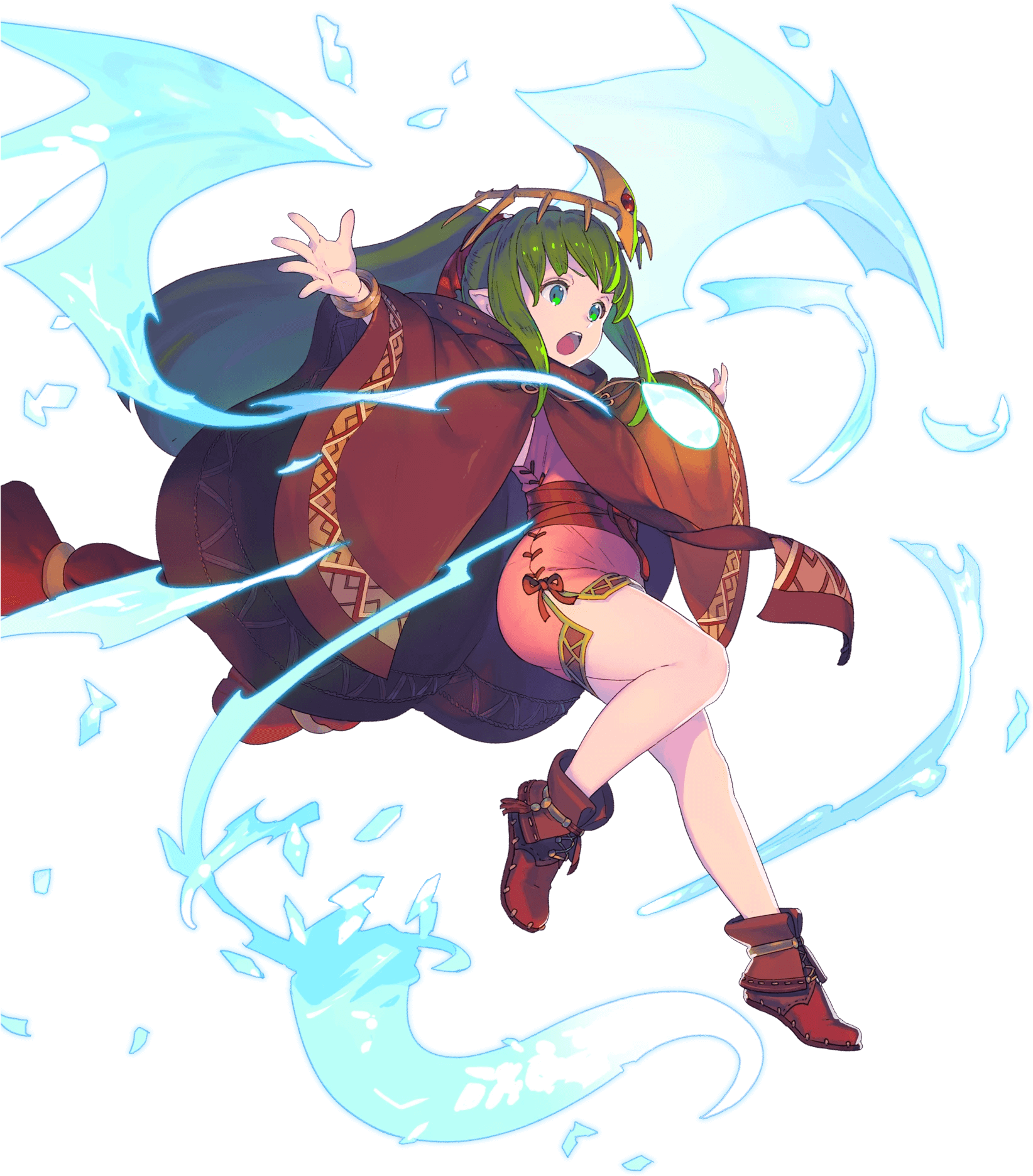 Brown Footwear Cape Chiki Dress Eyebrows Visible Through - Fire Emblem Heroes Tiki (850x969), Png Download