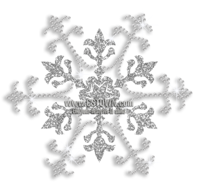 Snowflake Iron On Bling Glitter And Sequin Transfer - Iron-on (450x450), Png Download
