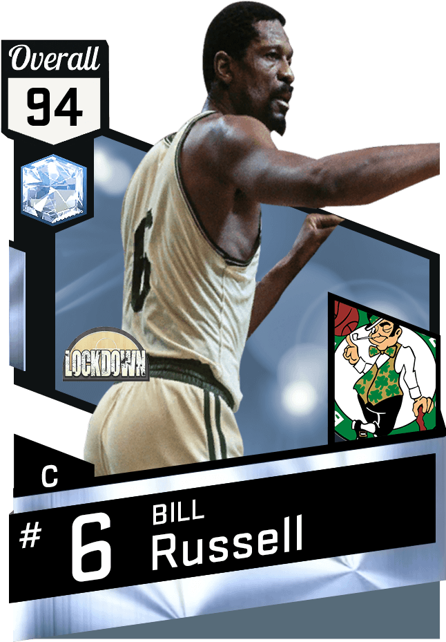 New Cards - Nba 2k17 Bill Russell (651x941), Png Download