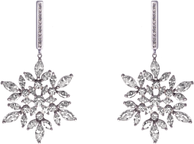 Snowflake - Earrings (801x800), Png Download