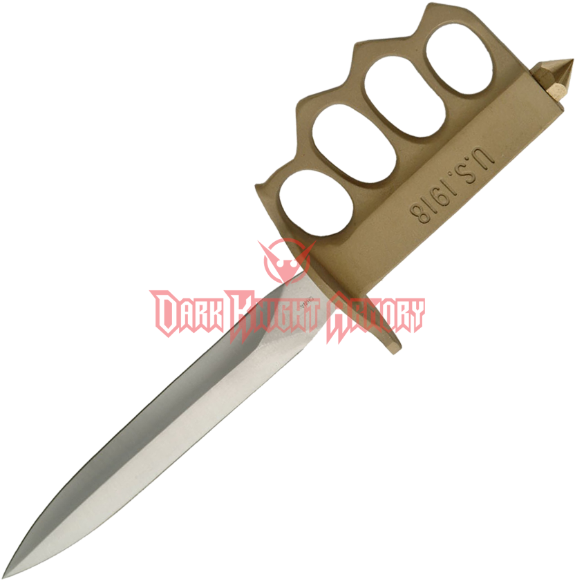 Brass Wwi Knuckle Duster Trench Knife - Trench Knife (850x850), Png Download