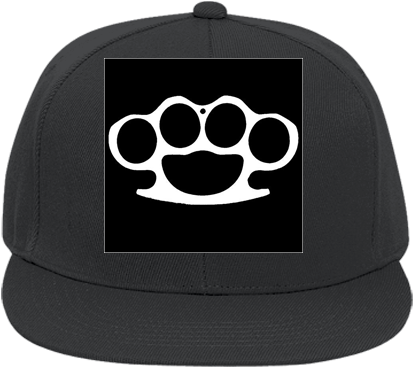 Custom Heat Pressed Flat Bill Fitted Hats 123 - Brass Knuckles Mens Black Tank Top S - 2xl Tough Punk (428x400), Png Download