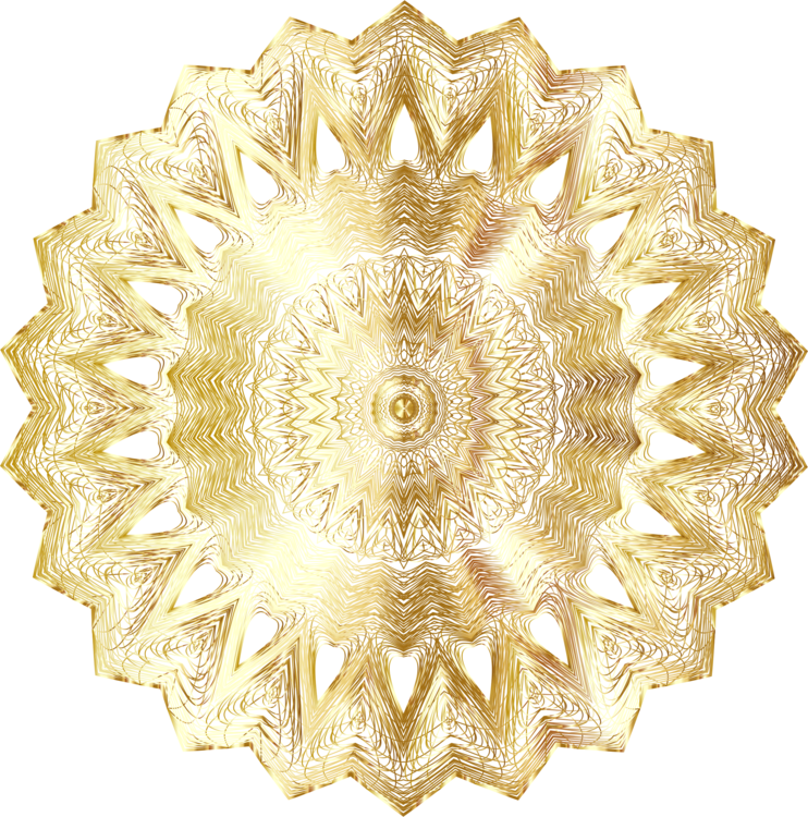 Circle Color Mandala Line Art Golden Sun - Golden Sun No Background (742x750), Png Download