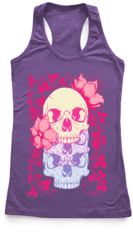 Skull Of Vines And Flowers - Bachelorette Tank Tops (484x484), Png Download