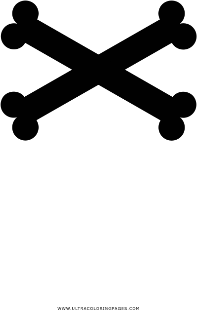 Crossbones Coloring Page - Skull And Danger Black And White (1000x1000), Png Download