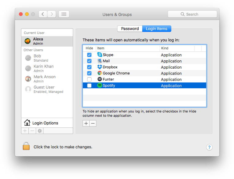 How To Stop Spotify - Mac Login Items (780x595), Png Download