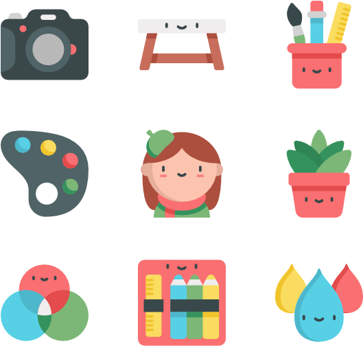 Artistic Studio 50 Icons (600x564), Png Download