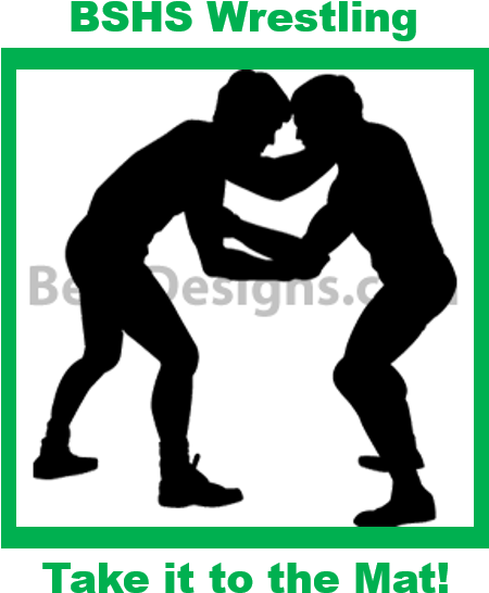 Bshs Wrestling Schedule Of Events - Wrestling Silhouette (449x598), Png Download