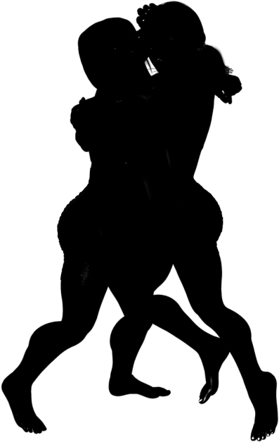 Silhouettes, Wrestling - Silhouette (450x638), Png Download
