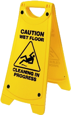 Caution Wet Floor Cleaning In Progress Floor Stand - Safety Signs In Aged Care (400x400), Png Download