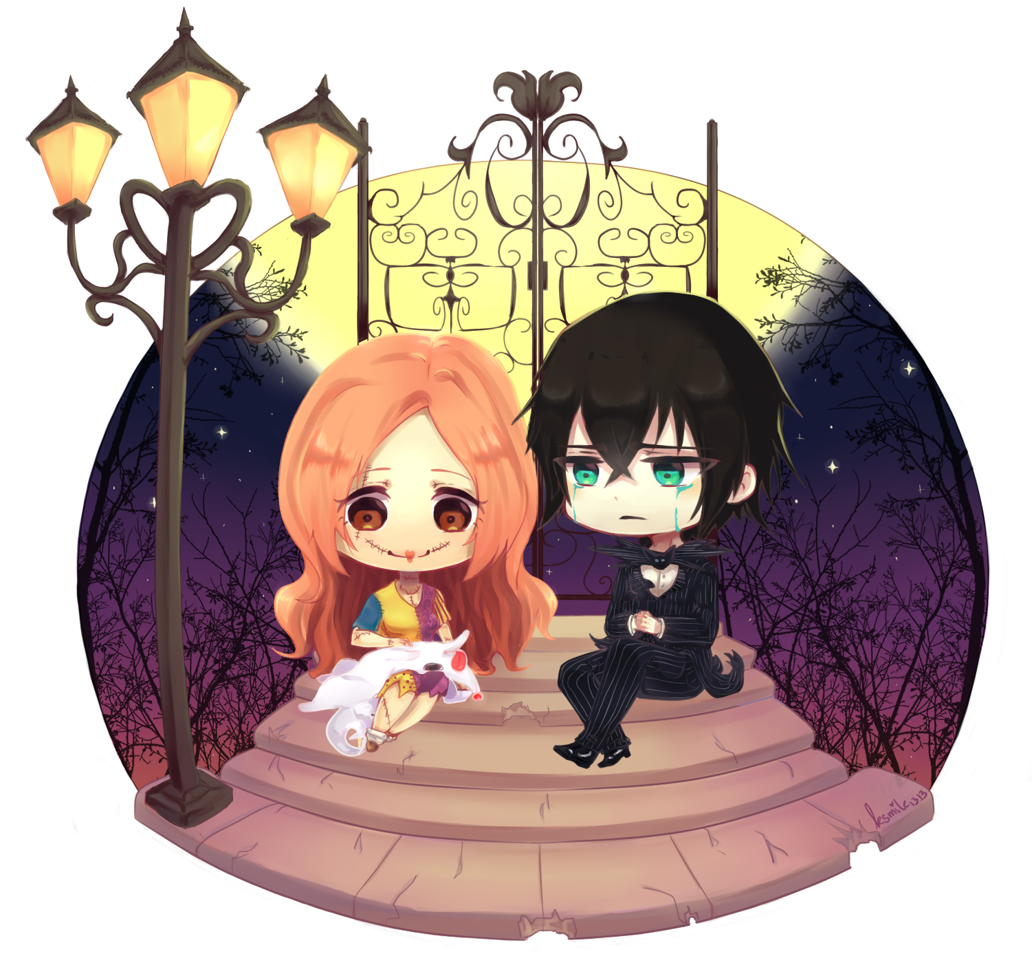 Anime, Ksmile1313, Bleach, Jack Skellington, Ulquiorra - Fanart De Inoue Y Ulquiorra (1500x1400), Png Download