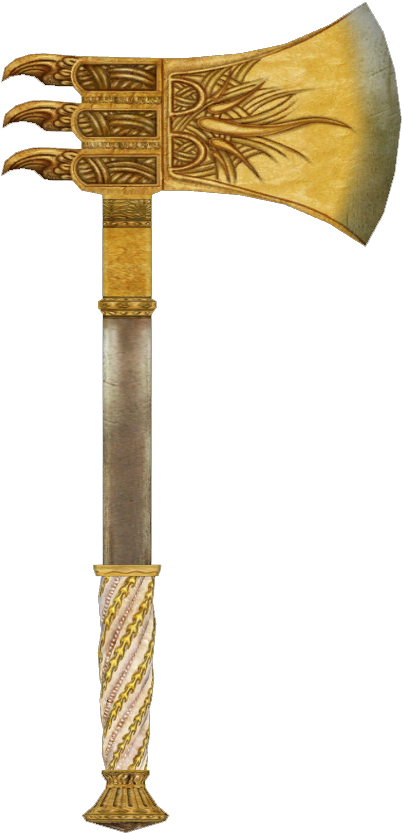 Gold Hatchet - Golden Waraxe (626x835), Png Download