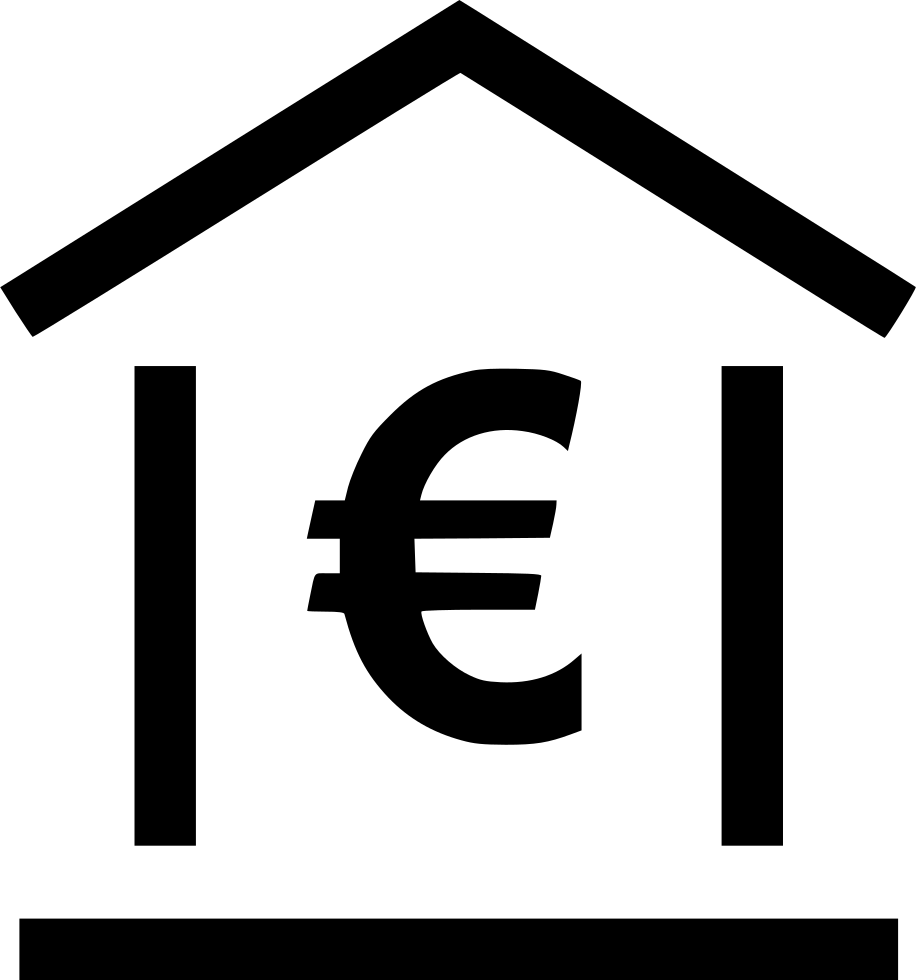 Online Home Bank Loan Euro Sign Comments - Bank Euro Icon (916x980), Png Download