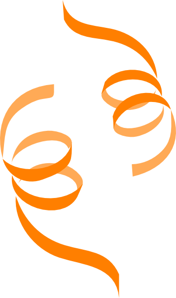 Orange Streamers Clip Art (354x599), Png Download