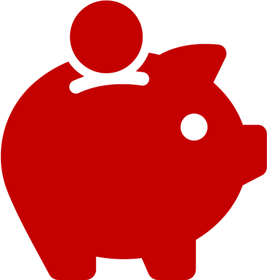 Free Checking / Savings - Red Piggy Bank Png (580x580), Png Download