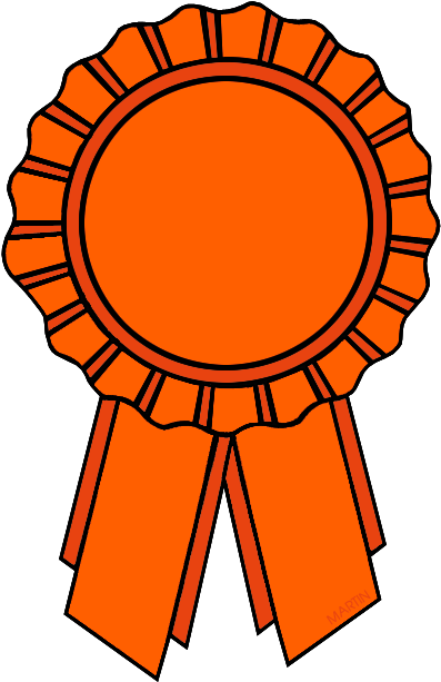 Orange Ribbon - Clip Art Orange Ribbon (490x648), Png Download