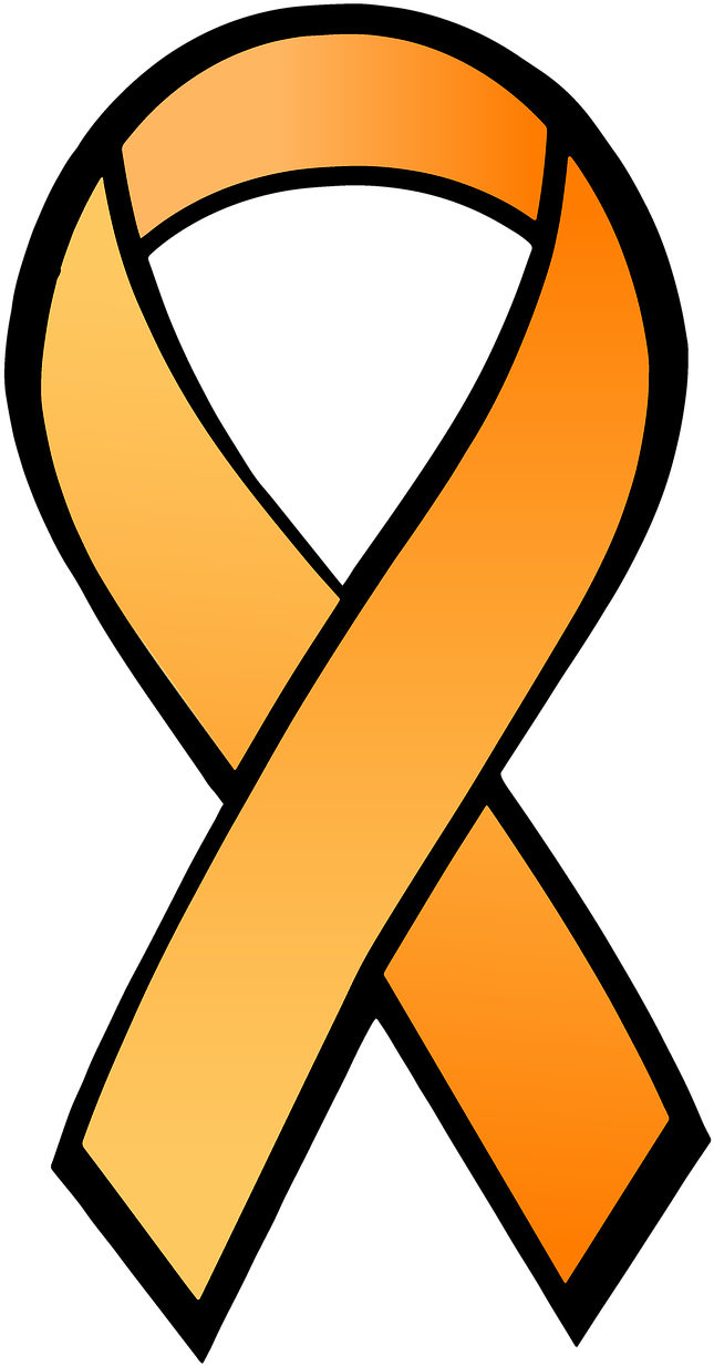 Orange, Ribbon - Ovarian Cancer Ribbon (912x1280), Png Download