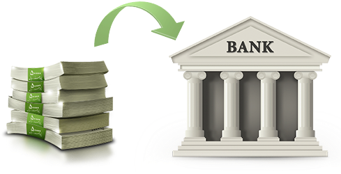 Bank Icon - Deposit In Bank Icon (538x350), Png Download