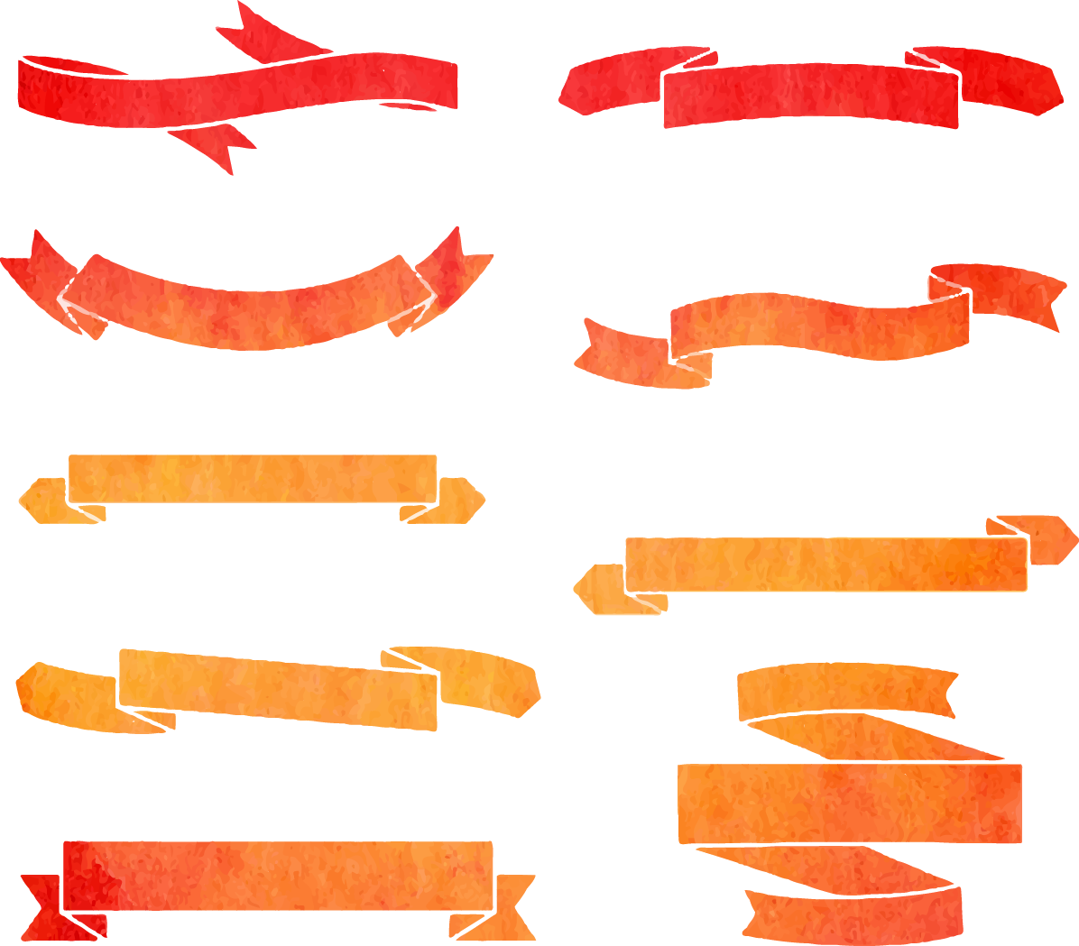 Watercolor Painting - Orange Ribbon Designs Png (1196x1049), Png Download