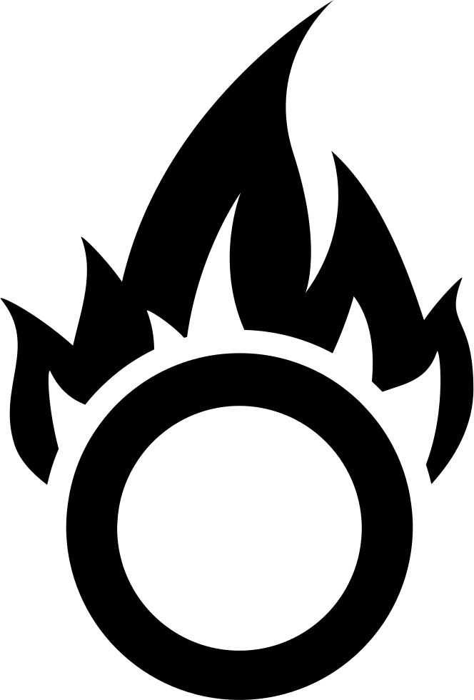 Fire Hazard Sign - Flame (664x980), Png Download
