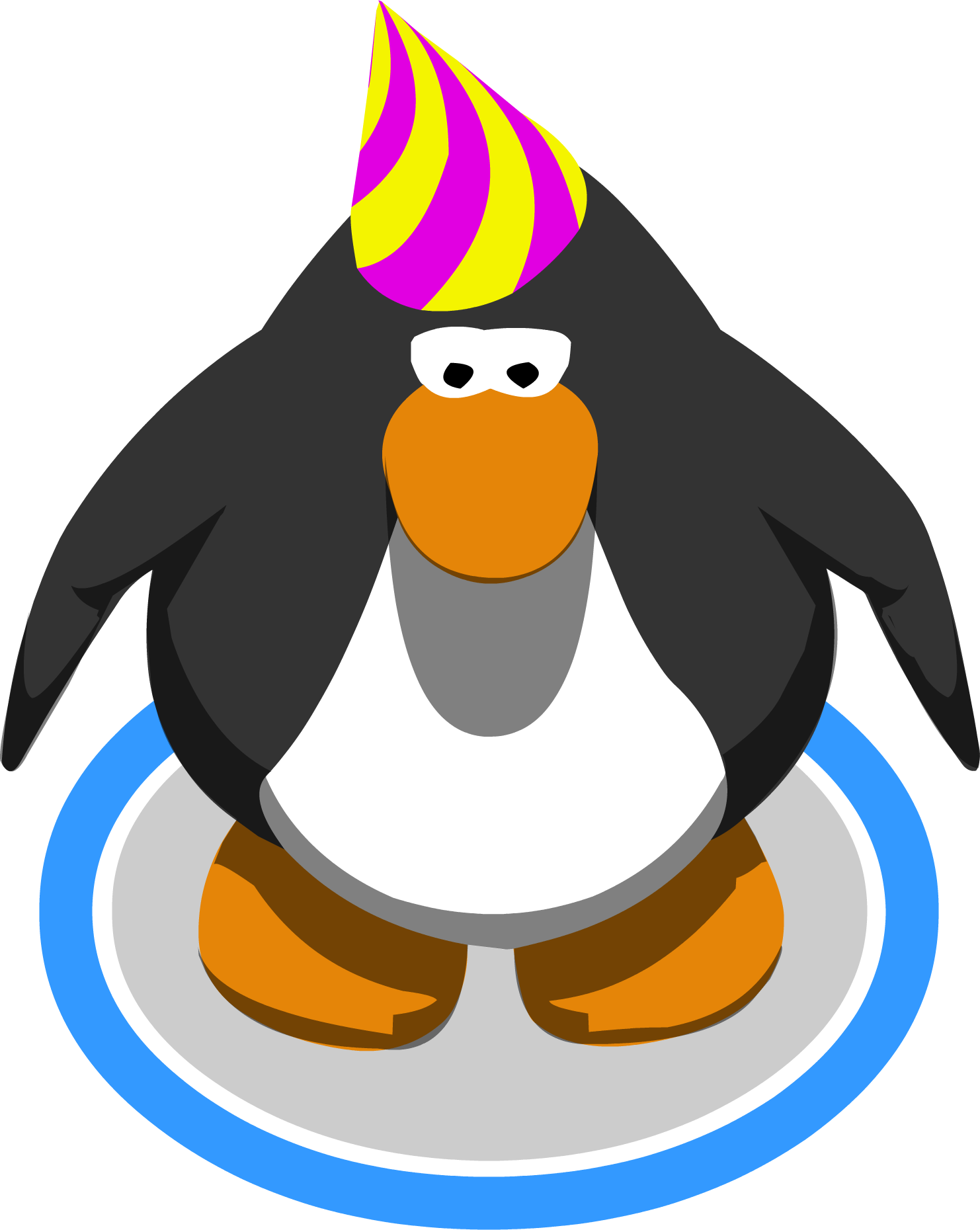 Party Hat In-game - Red Penguin Club Penguin (1482x1860), Png Download