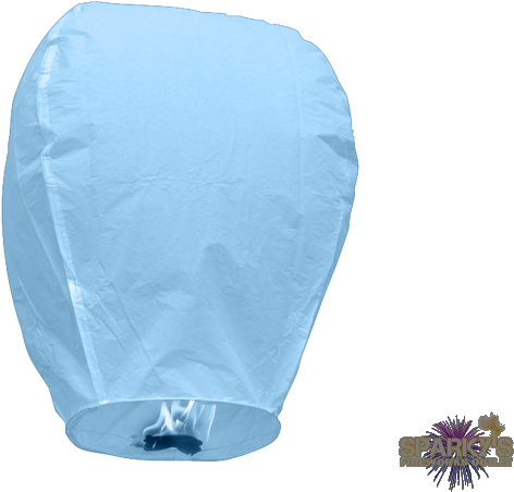 Baby Blue Sky Lantern - Set Of 10 White Sky Lanterns Chinese Flying Wish Lights (649x487), Png Download