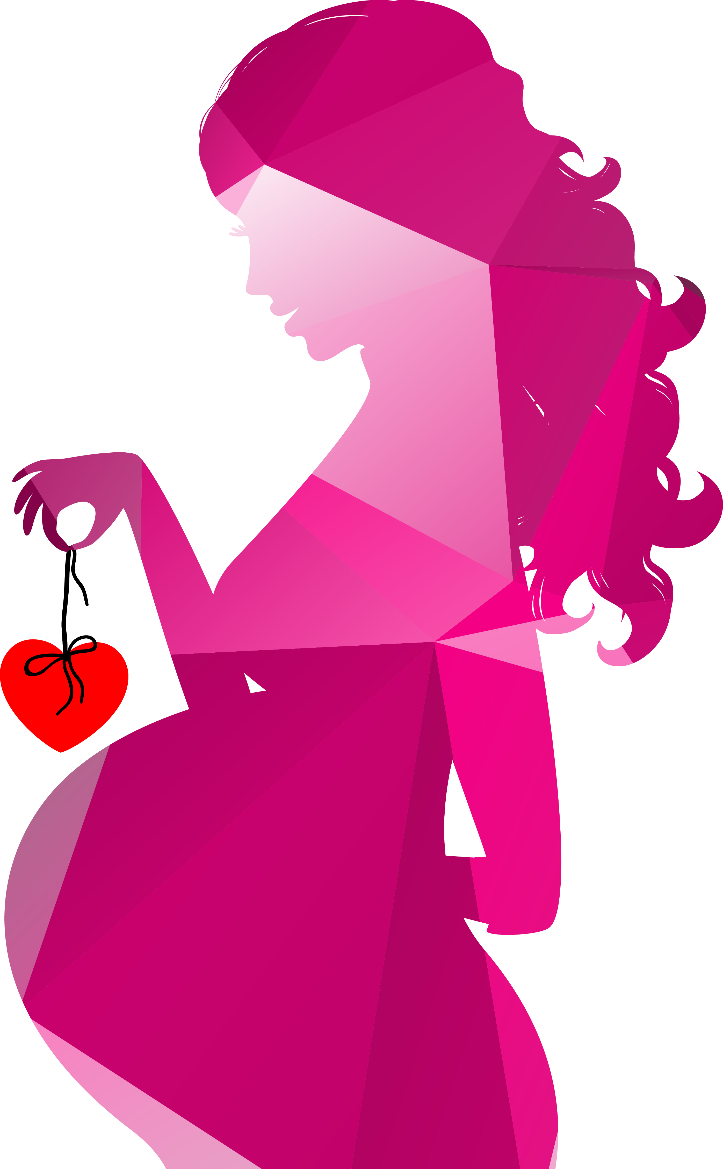 Silhouette Clip Art Colorful Geometric Royaltyfree - Silueta De Mujer Embarazada Png (2792x4512), Png Download