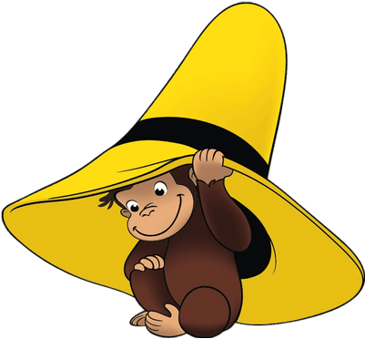 Curious George Underneath The Yellow Hat - Curious George With Yellow Hat (400x400), Png Download