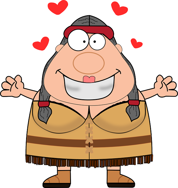 Girl Hug, Indian, Kiss, Maiden, Woman, Girl - Cartoon Native American Mad (607x640), Png Download