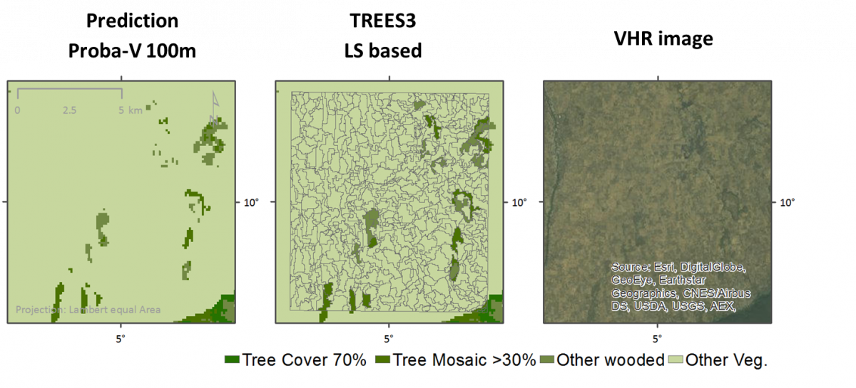 Forest Cover Results Comparison - Map (1200x545), Png Download
