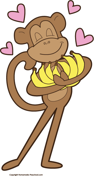Top 82 Monkey Clip Art Best Clipart Blog - Monkey Loves Banana Clipart (322x599), Png Download