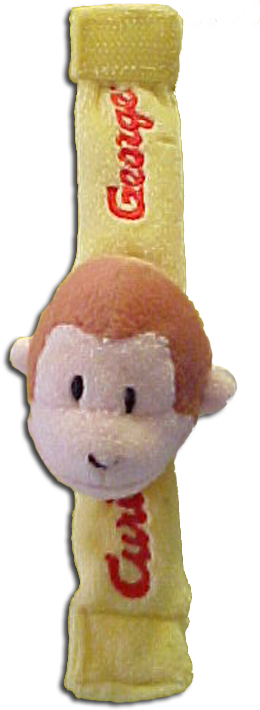 Curious George Yellow Wrist Rattle - Stuffed Toy (275x726), Png Download