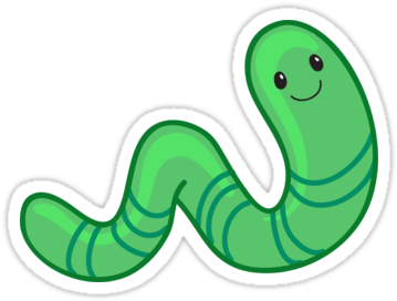 Cute Cartoon Green Worm - Cute Worm Cartoon (375x360), Png Download
