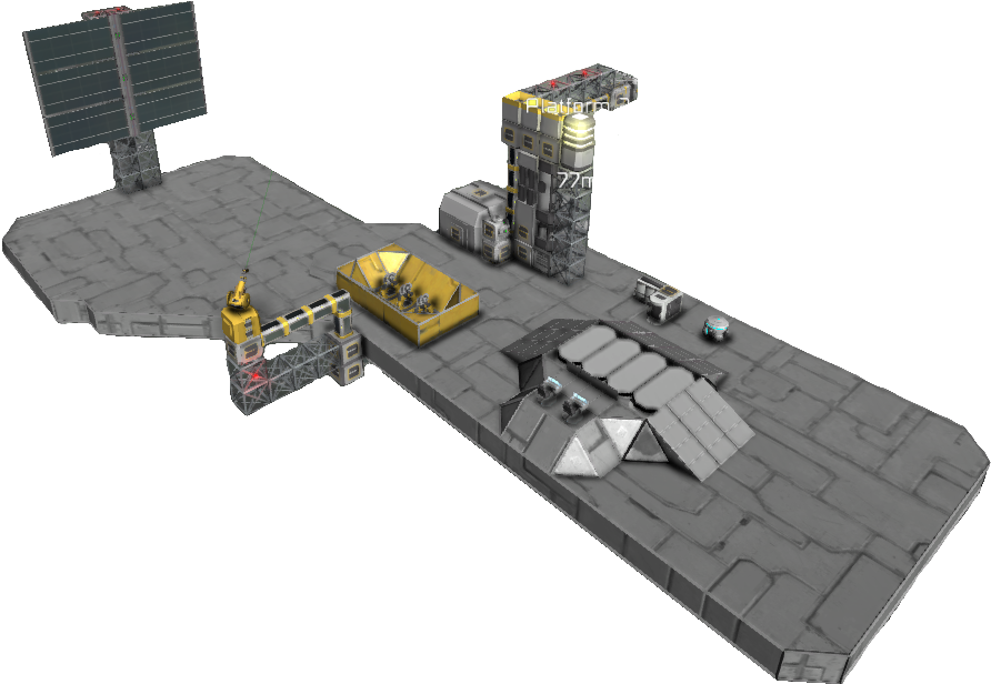 Standard Station - Space Engineers Small Base (905x629), Png Download