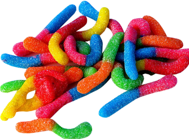 Sour Gummy Worms Transparent (640x480), Png Download