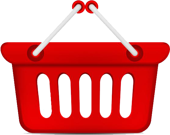 Carts Clipart Transparent Background - Red Shopping Basket (587x475), Png Download