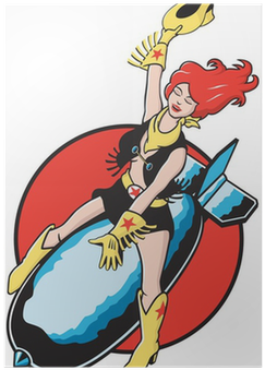 Sexy Cowgirl Rides And Atomic Bomb Into Destiny Poster - Zippo (400x400), Png Download