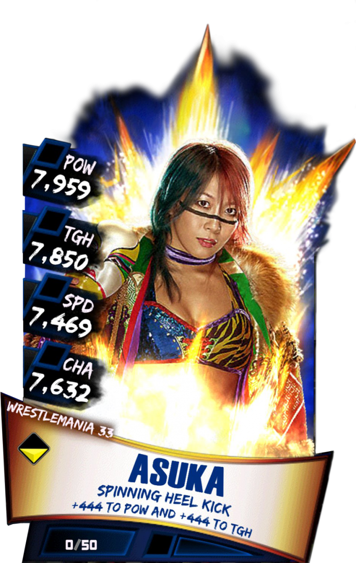 Asuka S3 14 Wrestlemania33 - Wwe Supercard Wrestlemania 33 Carmella (733x1158), Png Download