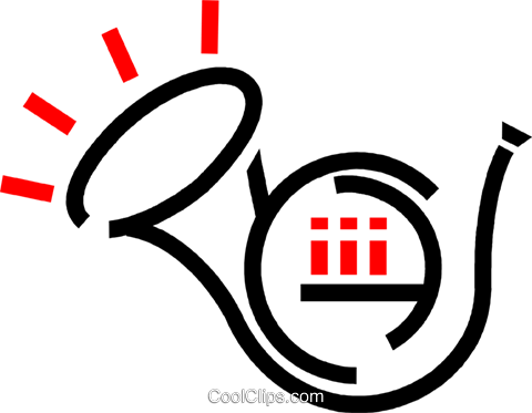 French Horn Royalty Free Vector Clip Art Illustration - Illustration (480x373), Png Download