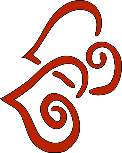 Red Swirly Hearts Clip Art - Hearts Clip Art (480x600), Png Download