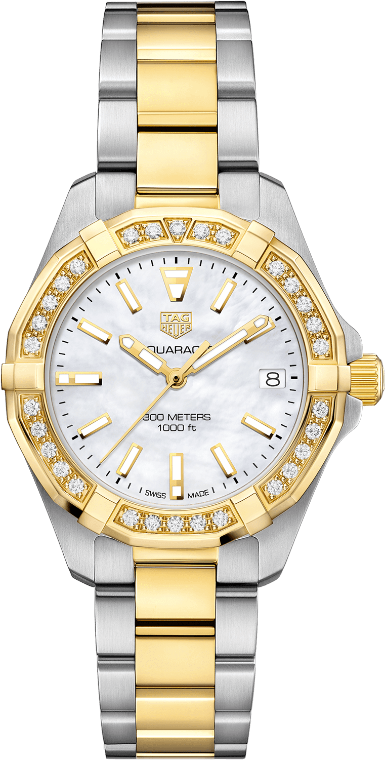 Aquaracer 3 Hand Watch 300 M - Tag Heuer Aquaracer Lady (1920x2268), Png Download