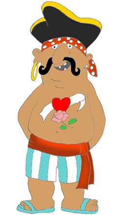 Pirate Clip Art With Heart Tattoo - Piracy (255x472), Png Download